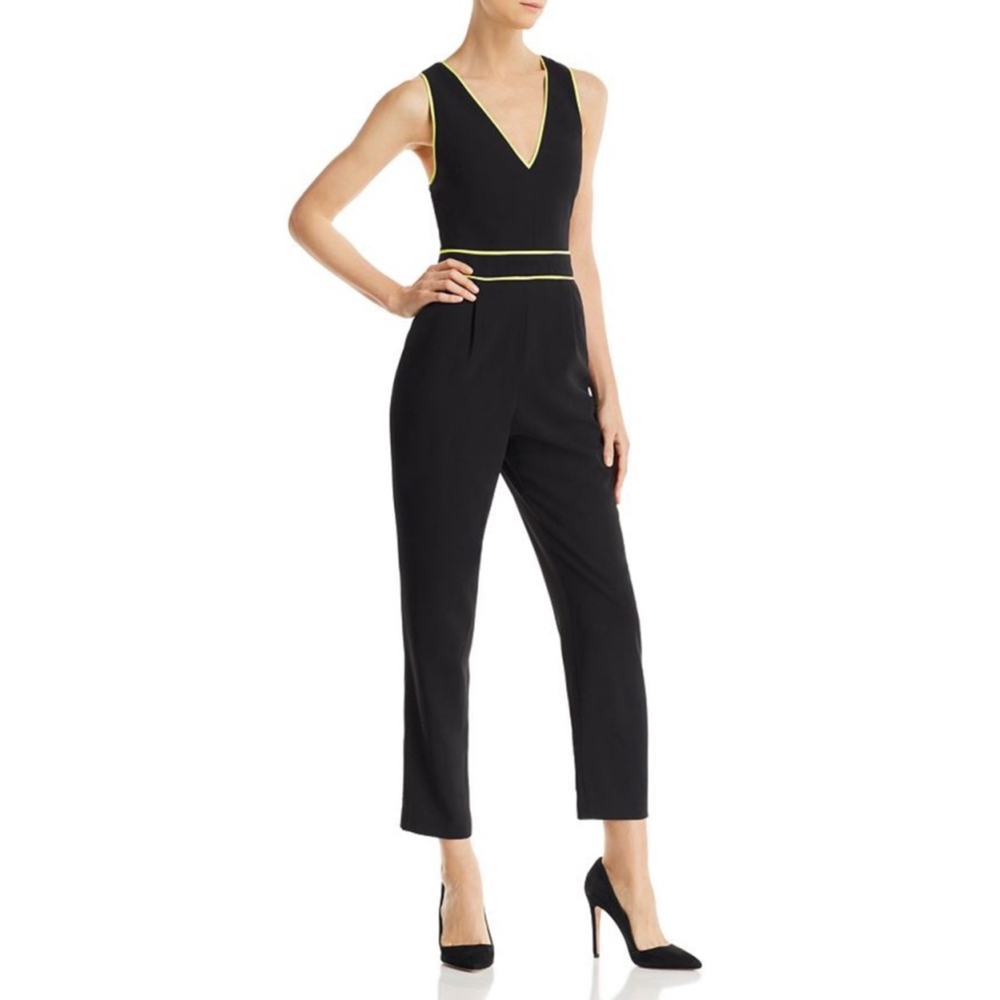 Alice and Olivia Jeri Neon Piped Jumpsuit Size 2